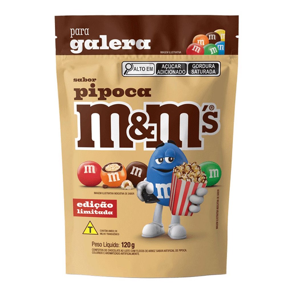 【金ページ】ポーカーズ　プレゼント企画　M&M Mars M&M Pouch Sabor Pipoca 120g Mars - Mercadoce - Doces, Confeitaria