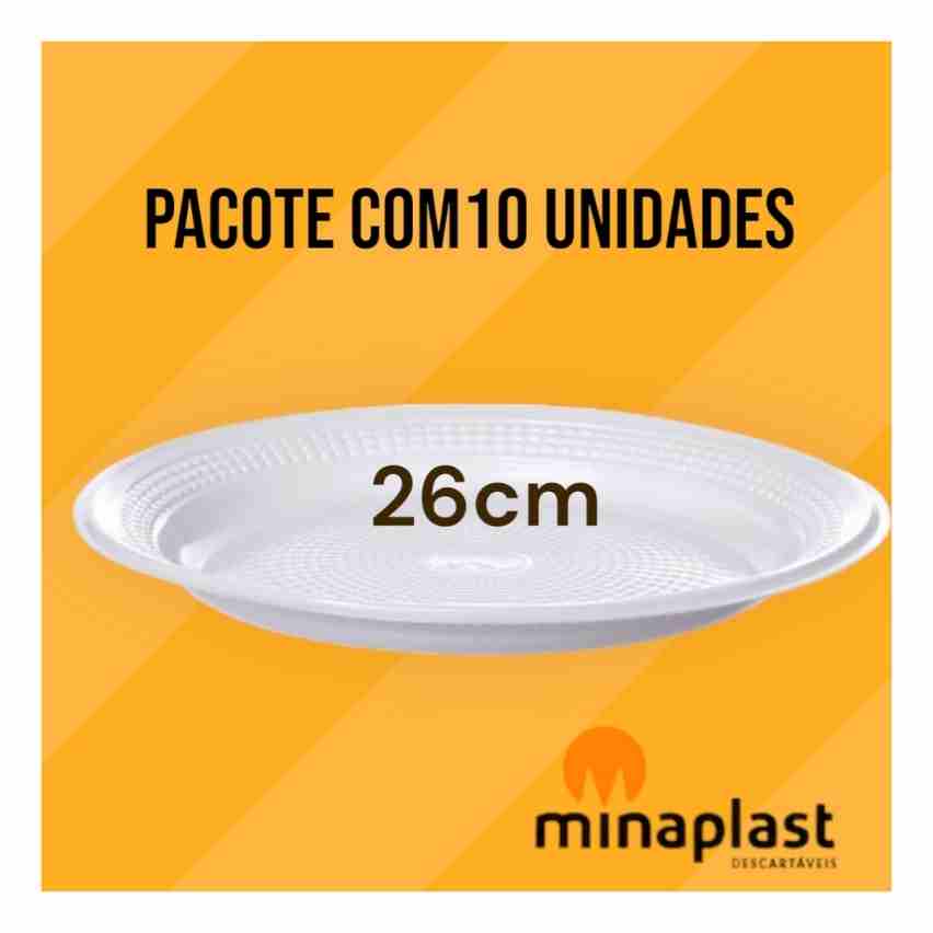 Prato Descartável Coposul Pacote com 10 Unidades Branco - 109 -  PR26-SINOP-03 - Yakao
