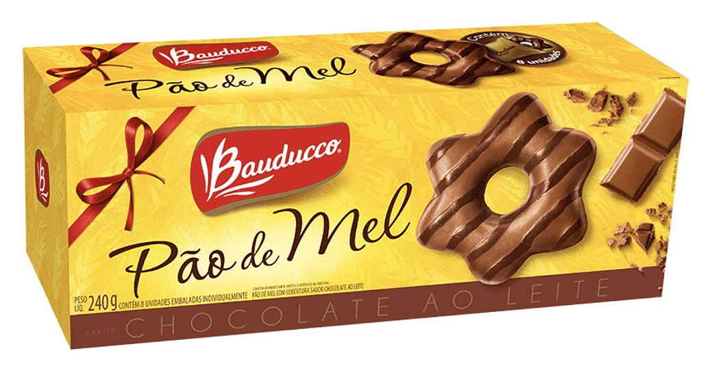 Pão de Mel coberto com Chocolate Bauducco - 240g - Mercadoce