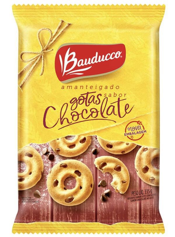 Biscoito Bauducco, Leite c/ Gotas de Chocolate