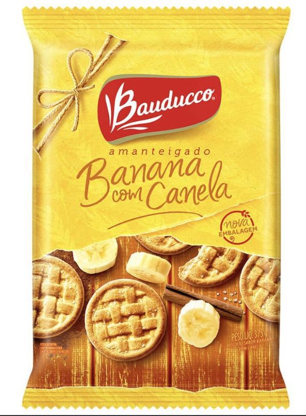 Biscoito Amanteigado Banana/Canela Bauducco 400x13.9g
