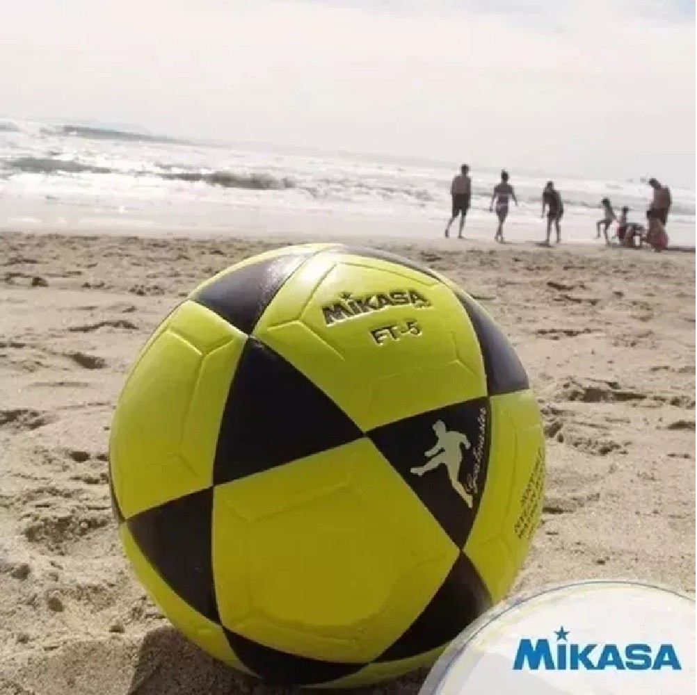 Bola De Futevolei Mikasa FT-4 Couro - Amarelo e preto em Promoção