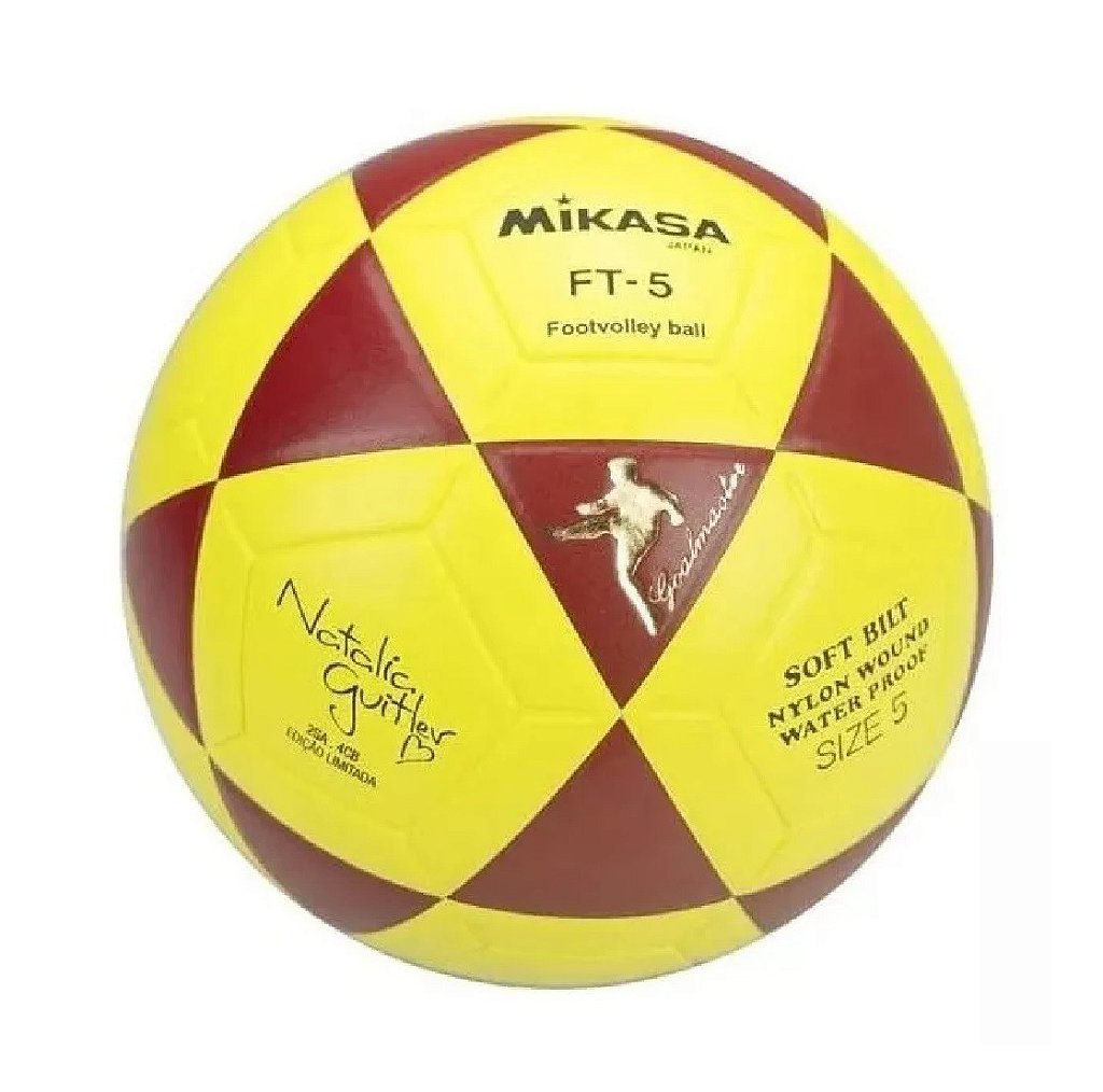 Bola Oficial de Futevôlei Mikasa FT-5 Amarela e Preta