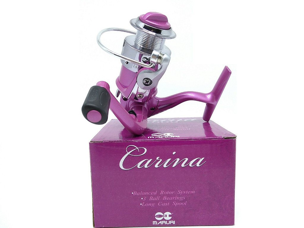Kit Molinete Carina 5000 3r + Vara Rosa Feminino