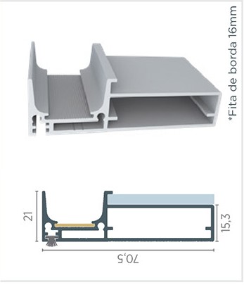 PERFIL RM 253 TOUCH ROMETAL - VT Ferragens - Tudo que o Marceneiro