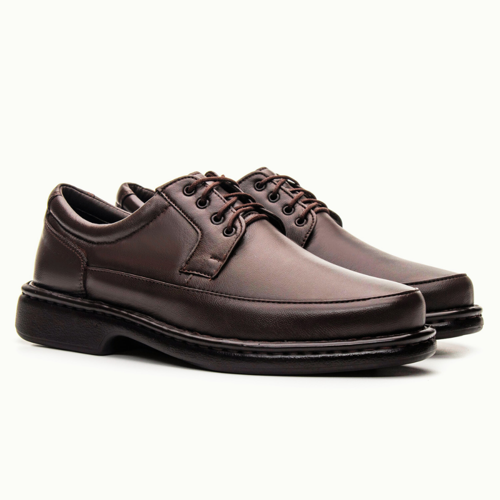 Sapato Masculino De Couro Legítimo Comfort Plus 2008 Café