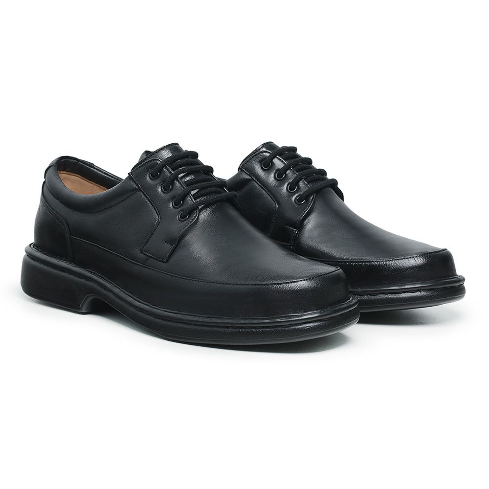 Sapato Masculino De Couro Legítimo Comfort Plus 2008 Preto