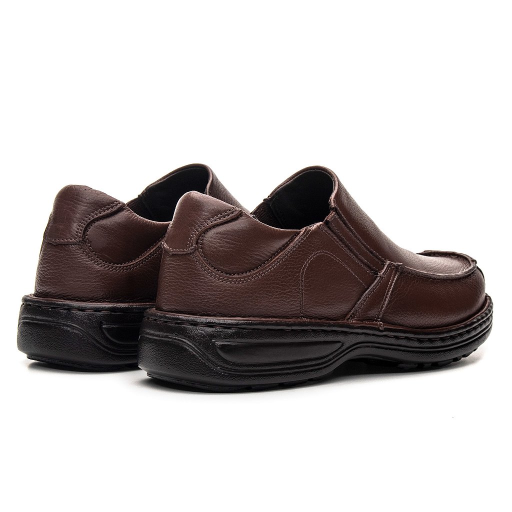 Sapato Masculino De Couro Legítimo Pro Alívio - 8100 Café