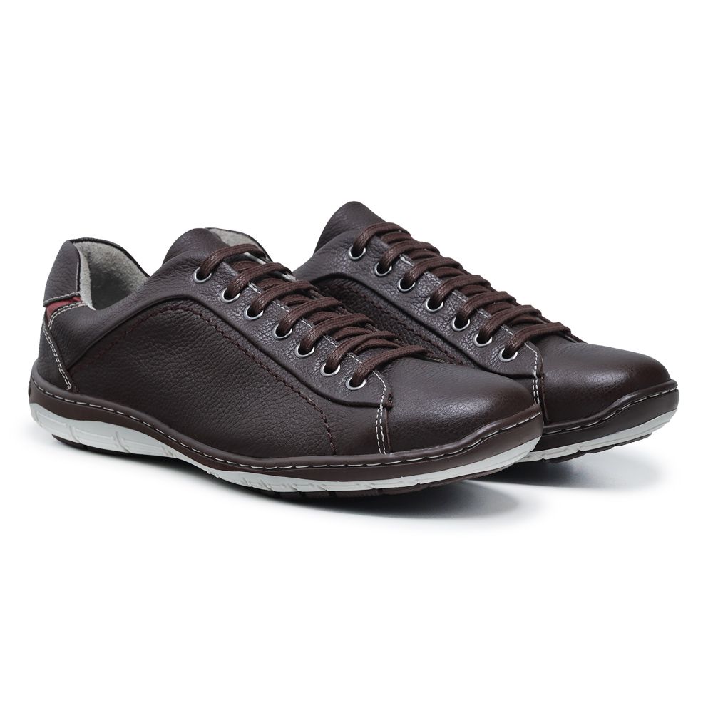 Comfort Shoes Sapatenis Couro Legitimo Masculino Sapatênis