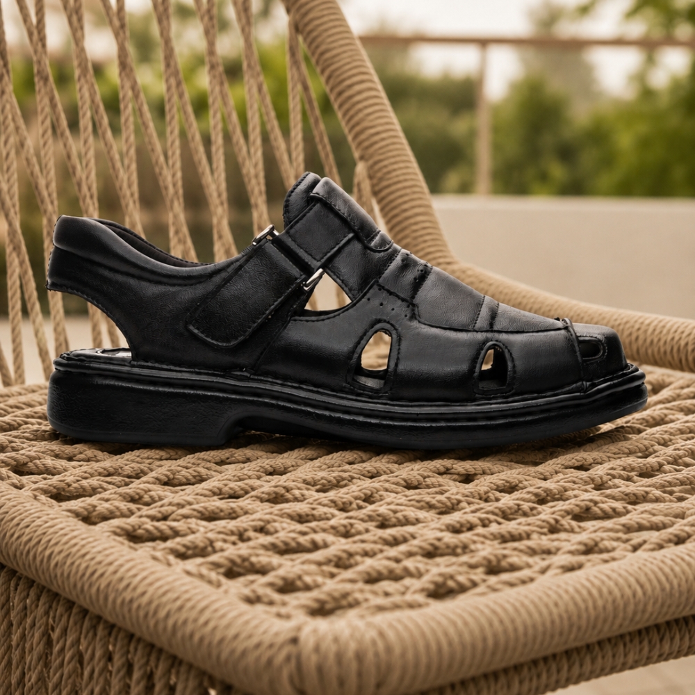 Sandália Masculina de Couro Legítimo - Comfort Shoes