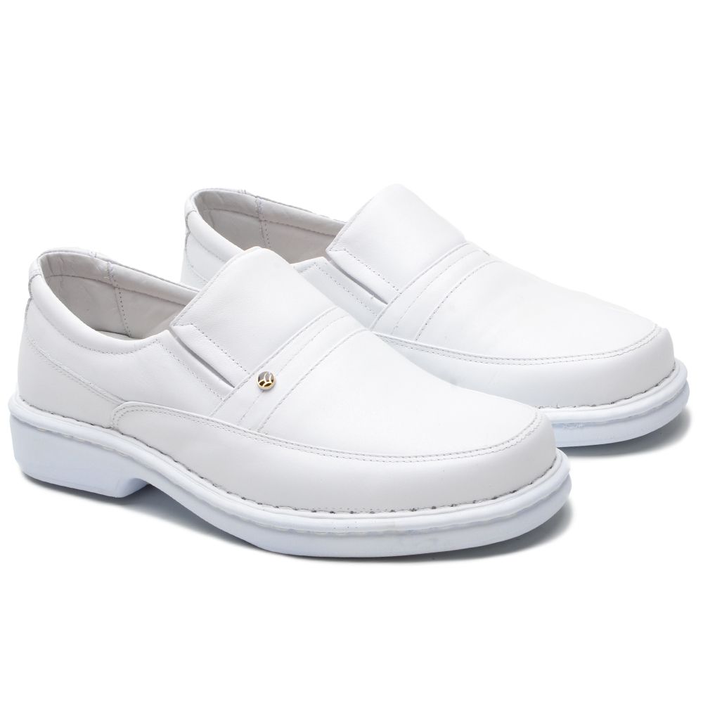Sapato Masculino De Couro Legítimo Comfort 1003S Branco