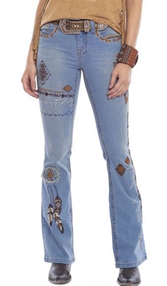 calça tassa bordada feminina