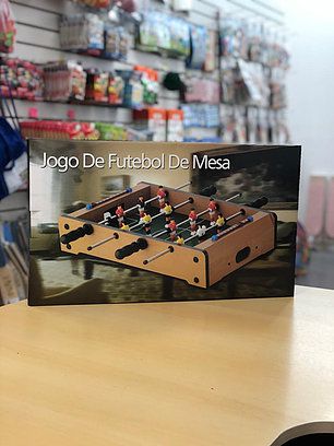 Jogo Mini Hóquei de Mesa e Futebol Pebolim - 2 em 1 - Brinca Mundo