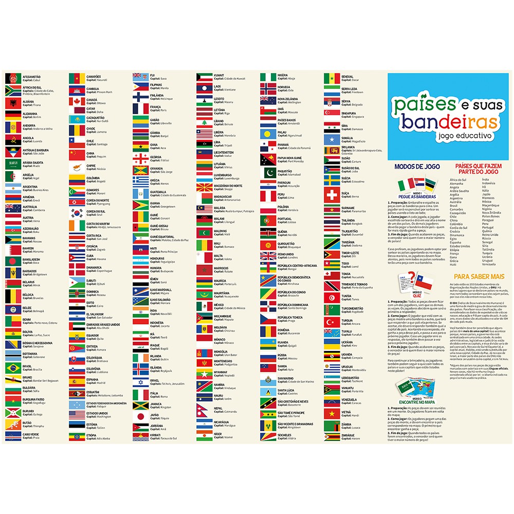 Jogo Países e suas Bandeiras - Lalalume