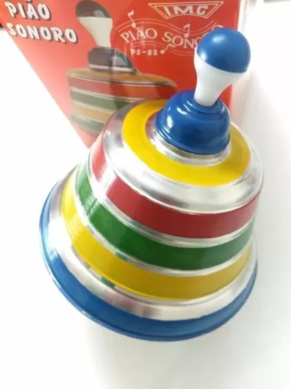 Pião Sonoro G Brinquedo Tradicional Brinquedos Bambalalão Brinquedos  Educativos