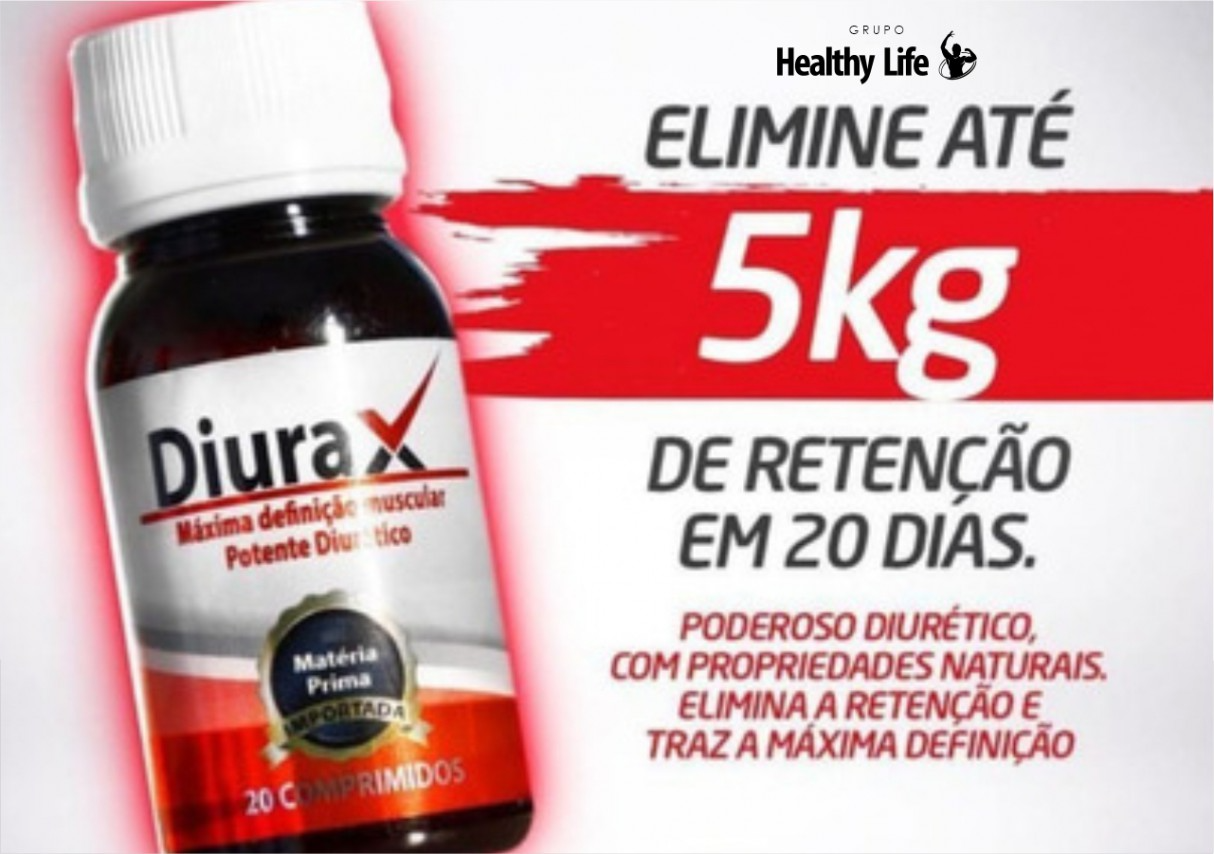 Diurax diurético ultra potente 20 comprimidos para retenção de líquidos.