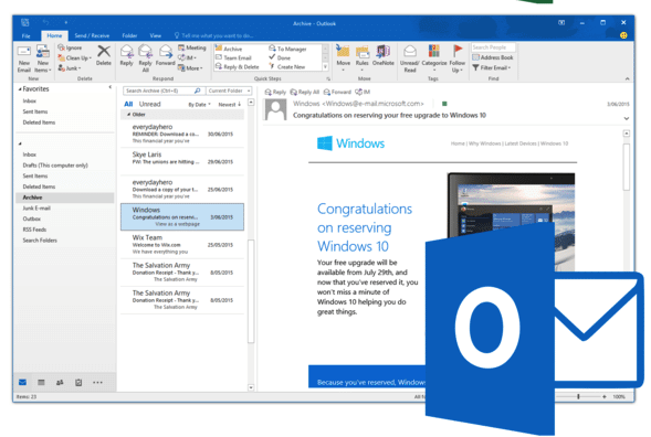 Outlook office 2019