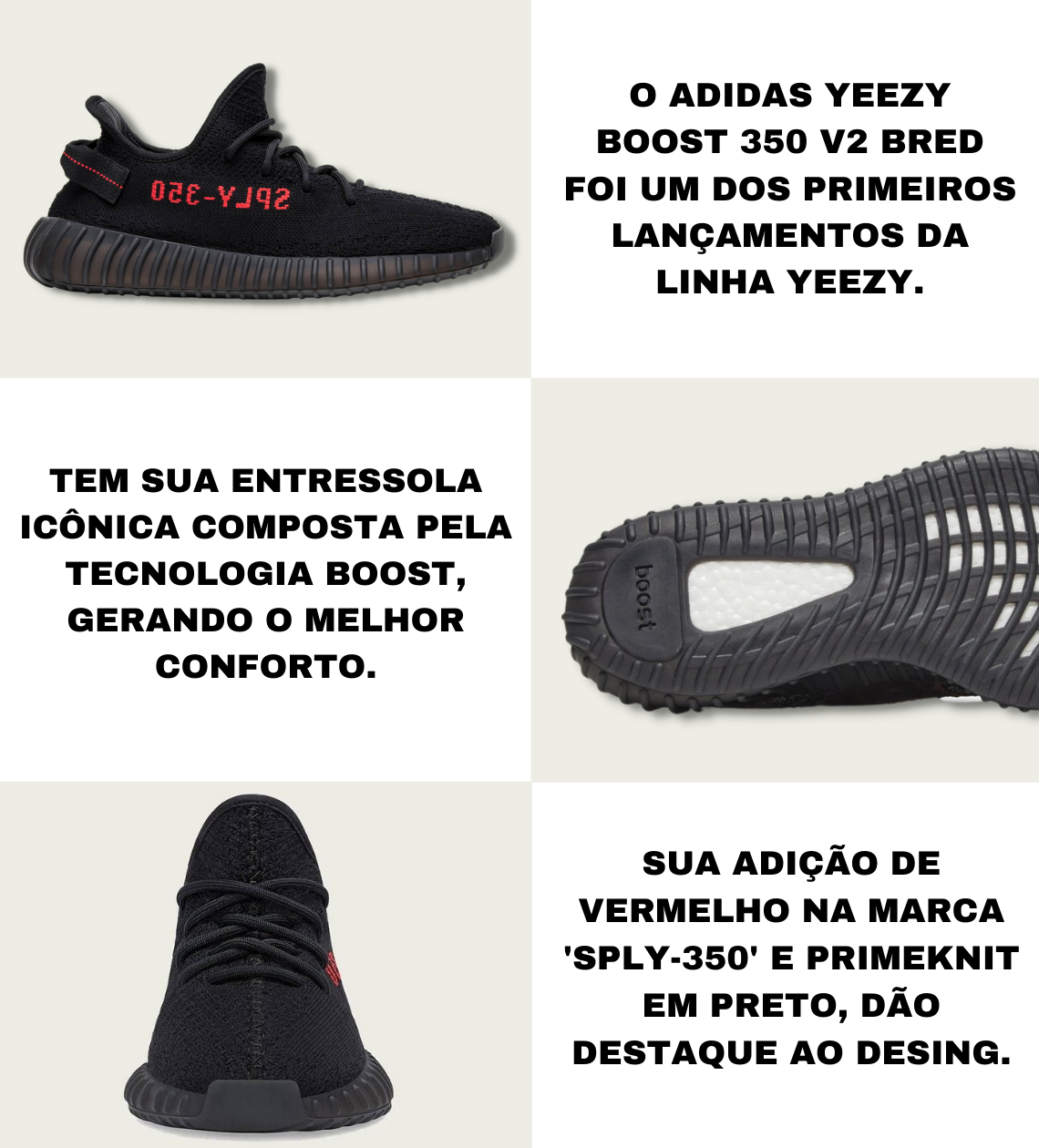 Tênis Yeezy Boost 350 V2 Bred Preto Masculino Feminino - Loja Dopamina