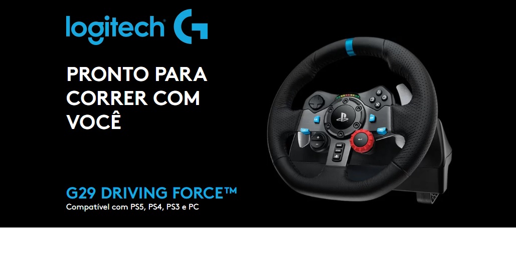 Volante Logitech G29 Driving Force para PS5, PS4, PS3 e PC - RLV INFORMATICA