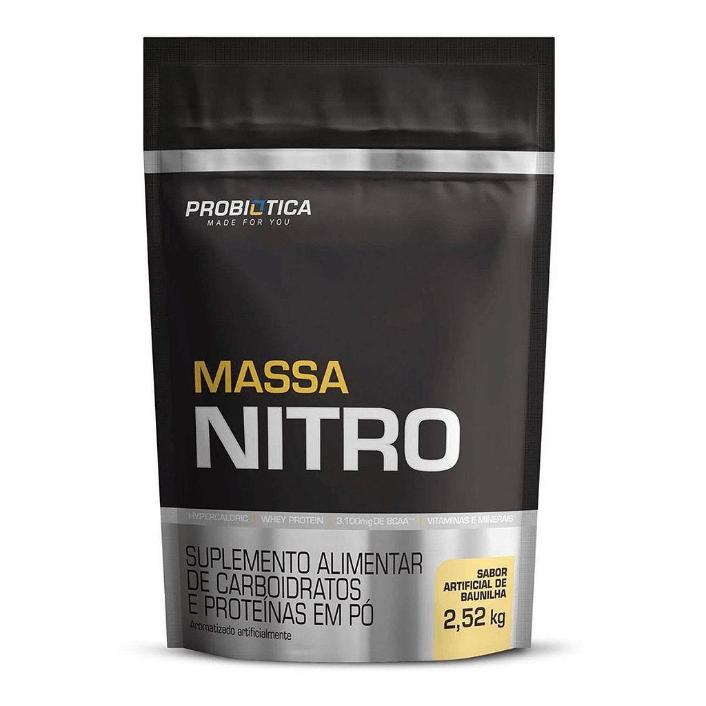 Massa Nitro Hipercalórico Refil 2,520kg Probiótica - Suplementos  Alimentares, Whey Protein, Creatina, BCAA | Home Muscle