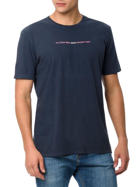 Calvin Klein Camiseta Masculina Sustainable CK Naturals Caqui