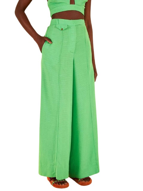 Pantalona Linen Fresh Pregas Verde