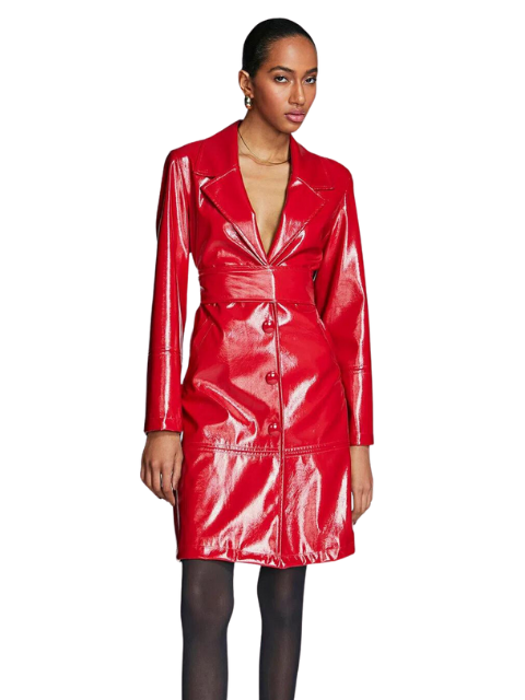 Morena Rosa Trench Coat Com Bolso Vermelho 117930 - Transwear