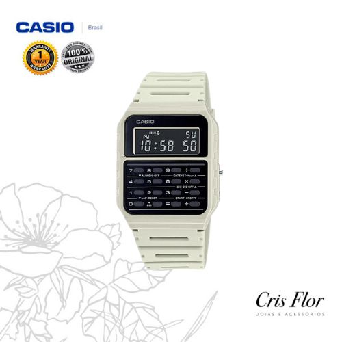 Relógio Casio Calculadora Branco CA-53WF-8B - Cris Flor - Loja Online de  Jóias Folheadas e Acessórios Femininos