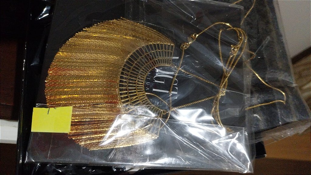 Maxi Colar Lacene - Franjas Ouro