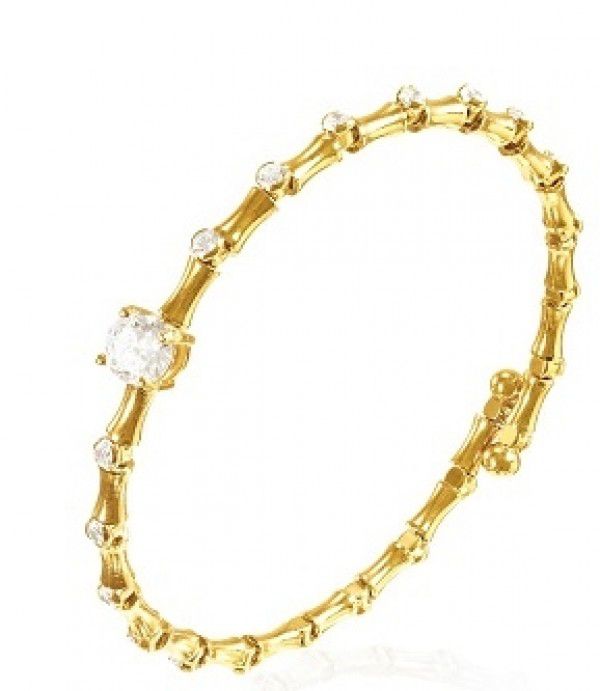 Pulseira Ajustável Zircônias Sete Camadas de Ouro Amarelo