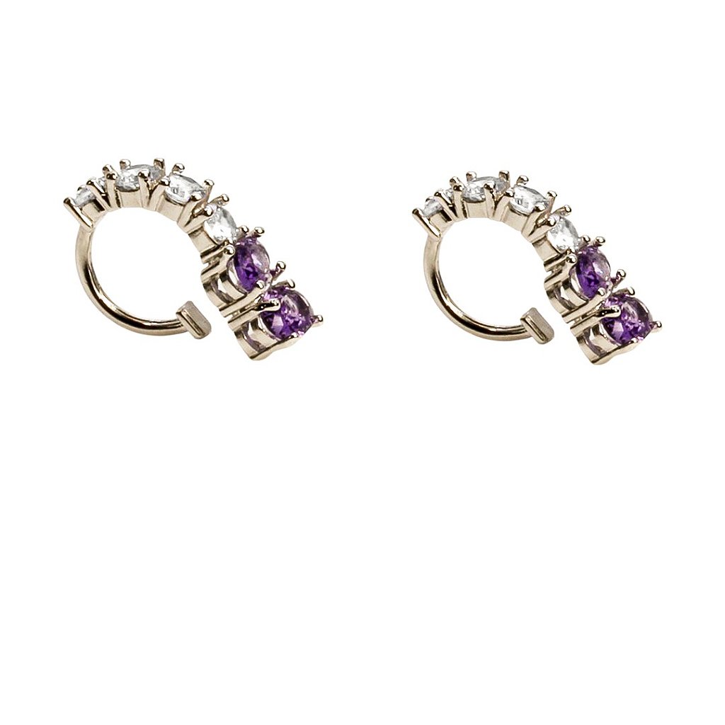 Par de Piercing Cristal Violeta