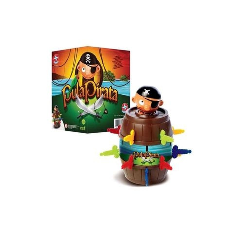 Brinquedo Pula Macacos Joguinho Infantil Barril Pirata Pula