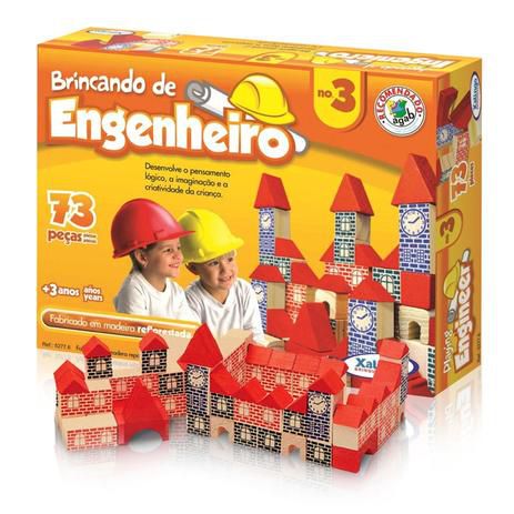 Jogo Infantil Big Box 4 Jogos Educativo Peças Grande Madeira