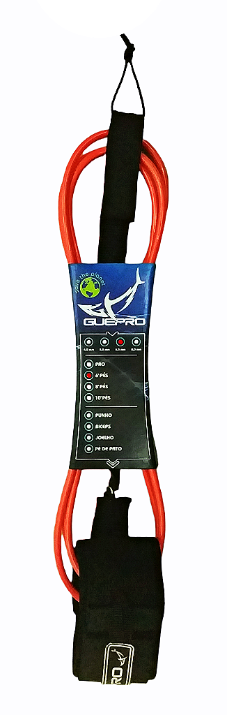 Leash Funboard 6 5 mm. x 8 Coral GUEPRO STAND UP PADDLE SURF