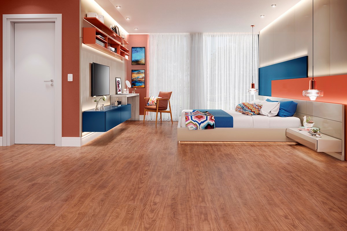 Piso Laminado Eucafloor Prime Ipê Real New Sistema de Colagem Ilustração