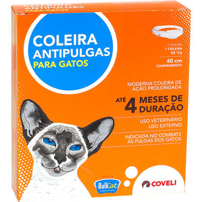 Coleira Anti-pulgas Para Gato Bullcat 15 G Coveli - Canário Pet