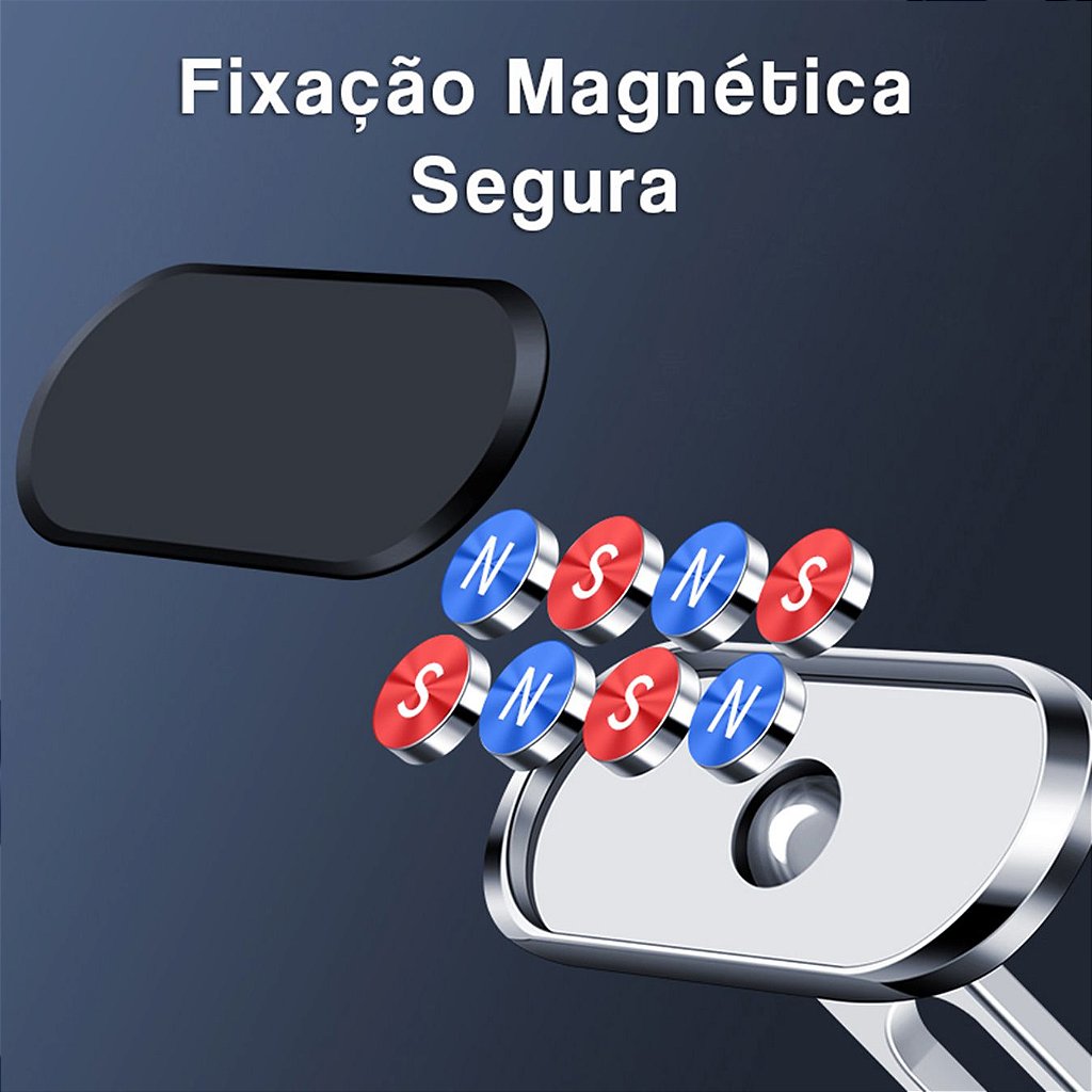 Suporte Celular Automotivo 360° Universal Magnético Para Carro Imã Veicular  - Nushope