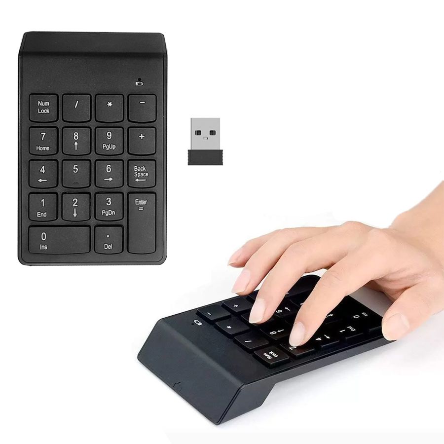 Lecon teclado sem fio mini numérico numérico numérico numérico banco de  contabilidade 18 teclas do teclado conjunto do mouse para computador  portátil notebook