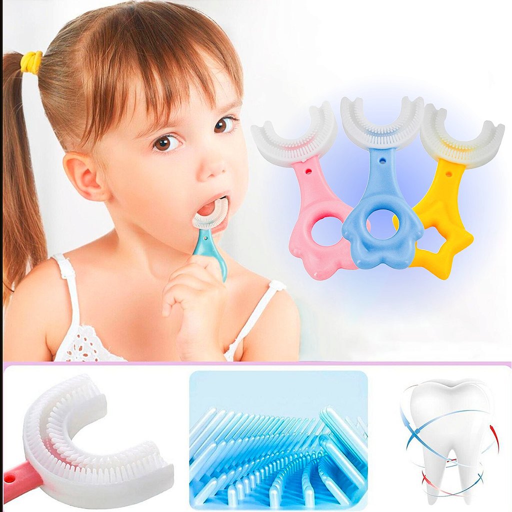 Escova De Dentes Infantil De Silicone Formato Em U 360º Grau - Catálogo  GrupoShopMix