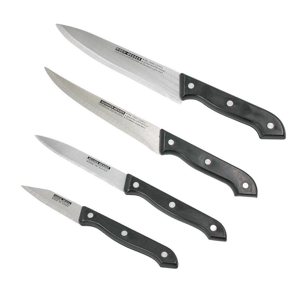 Kit Churrasco 7 Peças Inox Tabua Facas Amolador Descascador - Imagem 4
