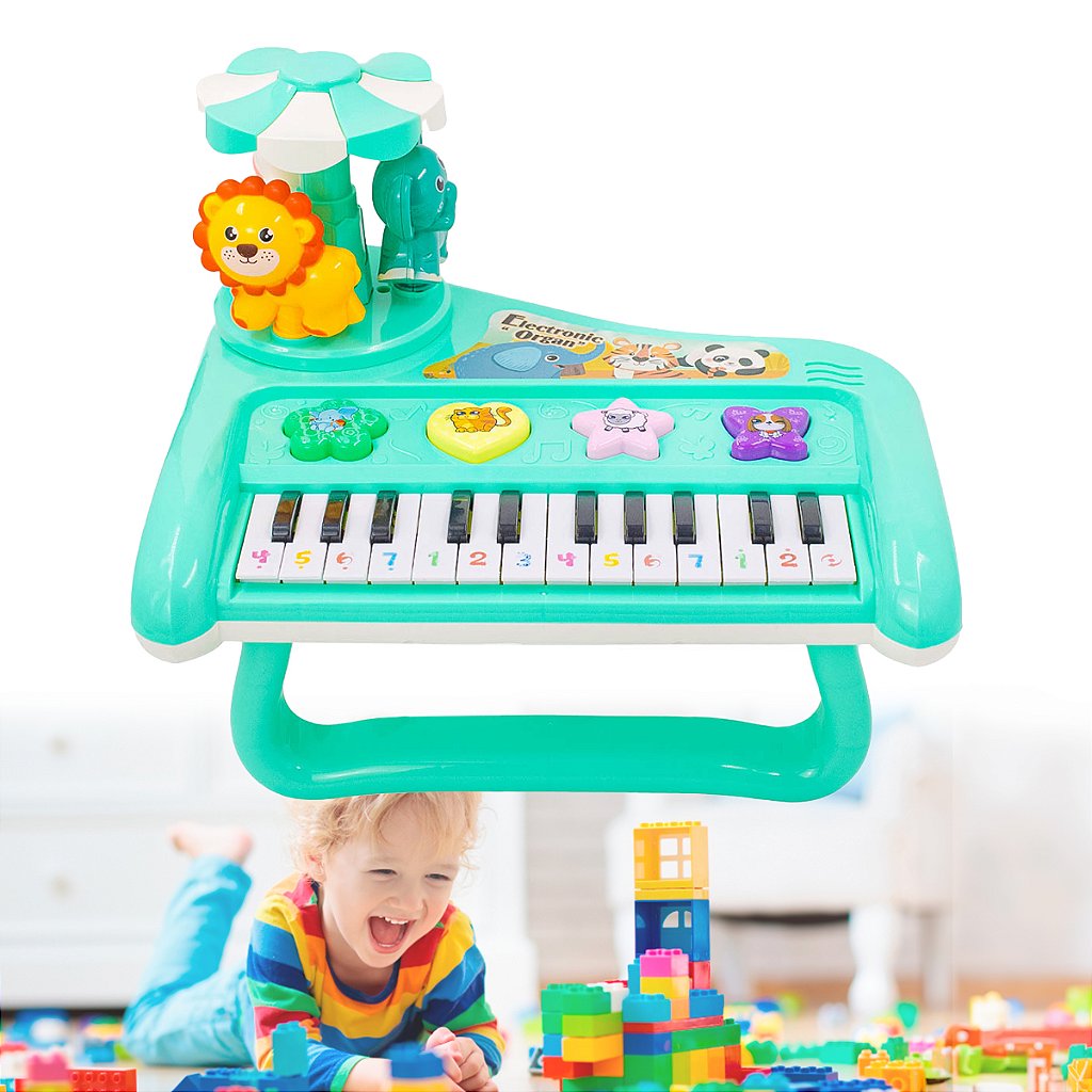 Teclado elétrico para piano infantil, brinquedo de piano bebê com