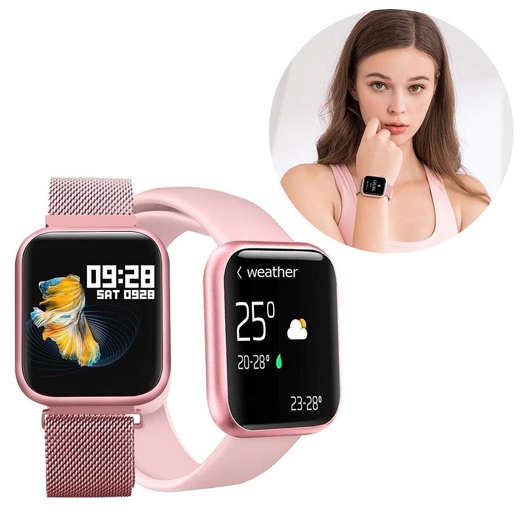 Relogio Inteligente Smartwatch Touch P80 Com Pulseira Esportiva Catalogo GrupoShopMix