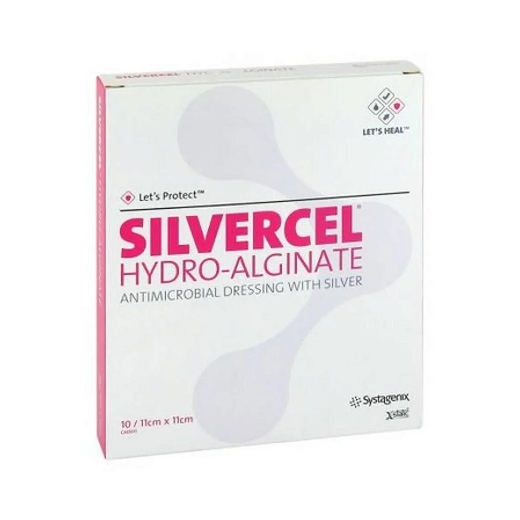 SILVERCEL, Curativo Antimicrobiano Hidro-Alginato com Prata Systagenix -  Total Médica