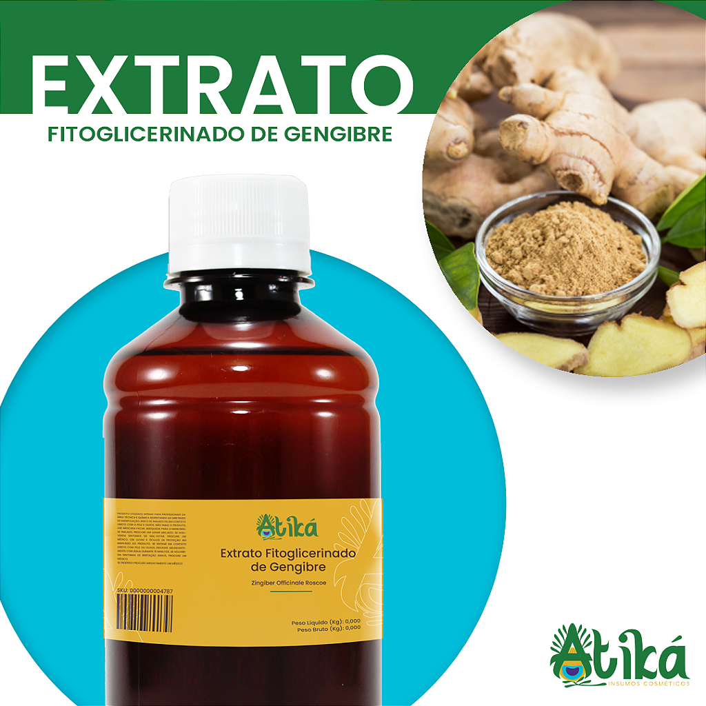 Extrato Fitoglicerinado de Gengibre - Ingrediente Natural - Atiká