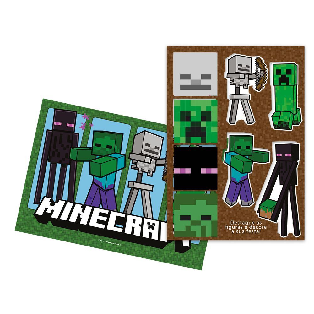 KIT DECORATIVO - FESTA MINECRAFT GRAFITE - 01UNIDADE - 54 X 45 CM - REGINA  FESTAS - Loja do Abençoado Festas Artigos para festas e Decoração de  Aniversário com os melhores preços e condições ! Compra 100% Segura