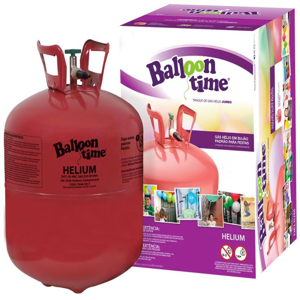 Cilindro Bujão de Gás Hélio 0,42M3 Balloon Time 50 Balões - Lojas Decorfest  - Festas - Balões - Fantasias - Tudo para sua festa!