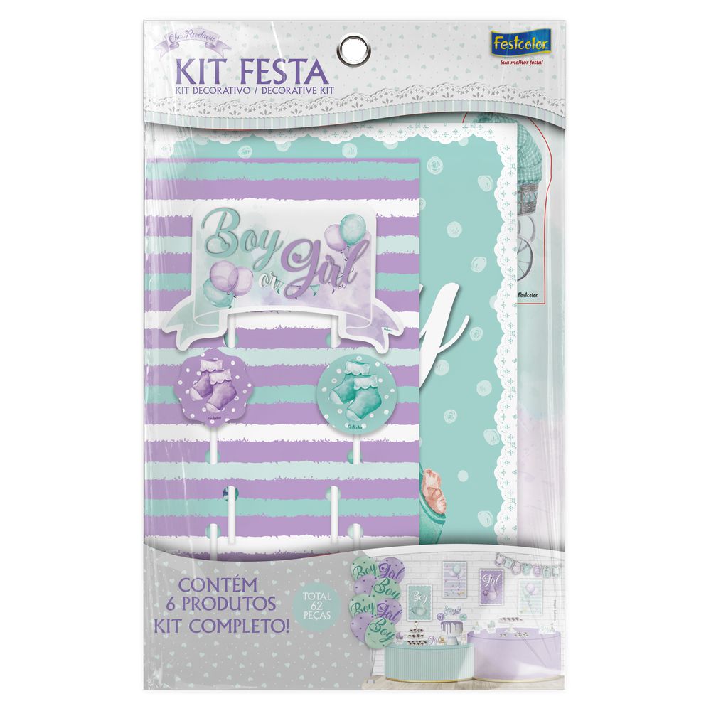 Kit Festa Chá Revelação - Lojas Decorfest - Festas - Balões - Fantasias -  Tudo para sua festa!