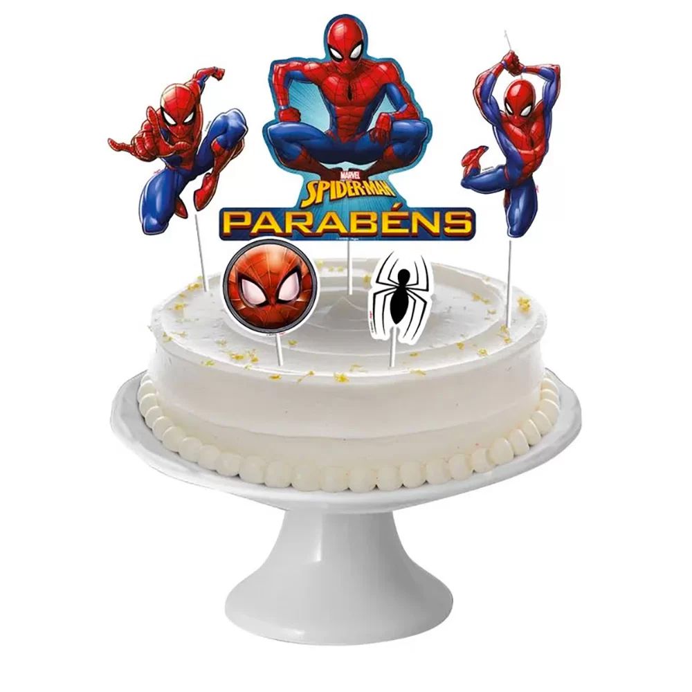 Topper Topo de Bolo Aniversário Festa Homem Aranha Marvel - Lojas