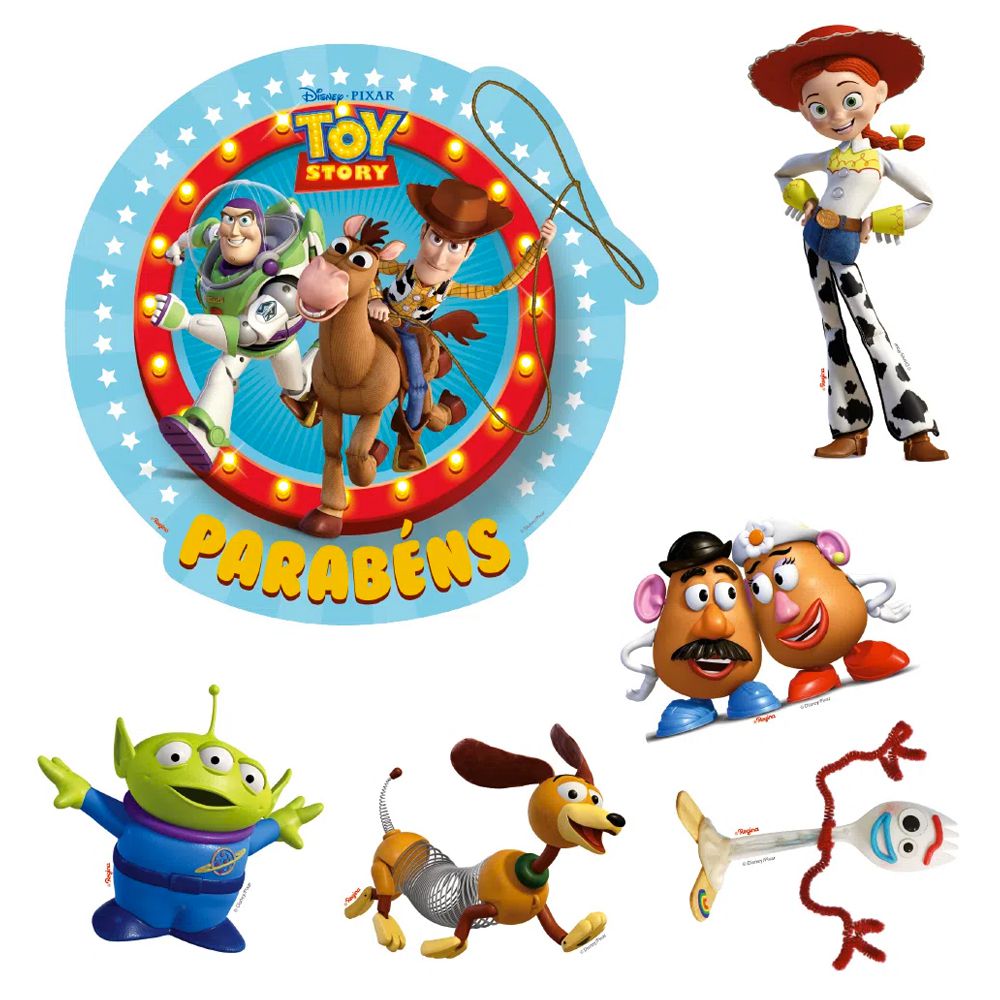 Topo de Bolo Toy Story Parabéns - Extra Festas