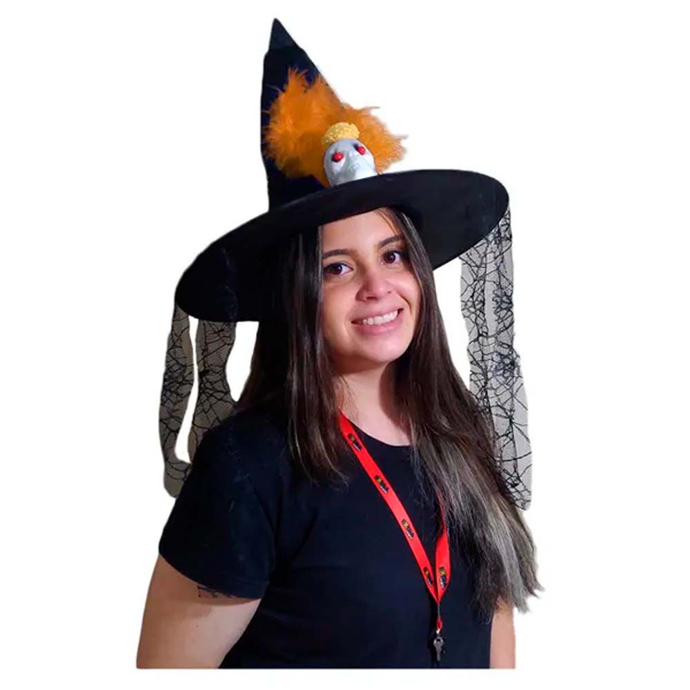 Chapéu de Bruxa Halloween Festa Fantasia Decoração - Compre Agora!